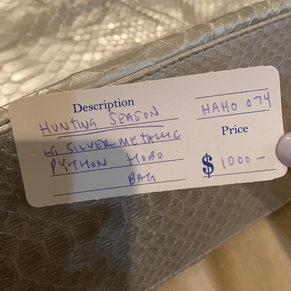 Silver Metallic Python Hobo Bag - image 6